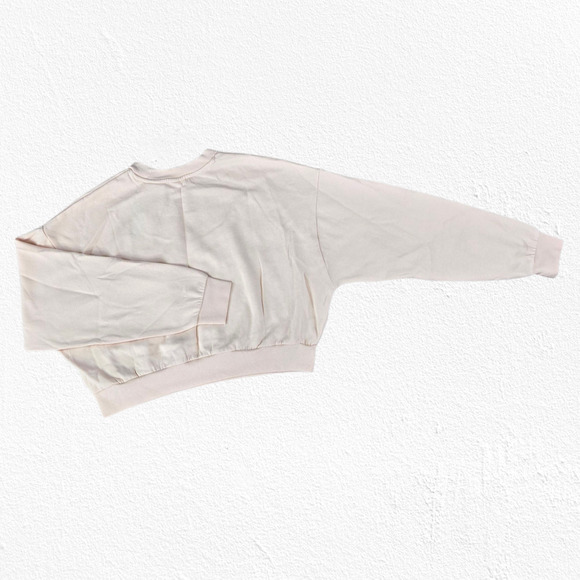 Levi's Peach Pink Graphic Logo Cropped Crewneck Pullover Sweatshirt Size Medium - Picture 8 of 8